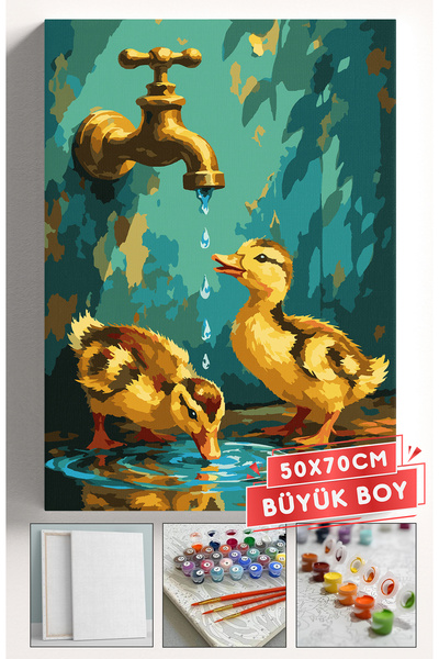 Akihabara Sayılarla Boyama Hobi Seti Çerçeveli Numaralı Tuval Fırça Boya Dahi...