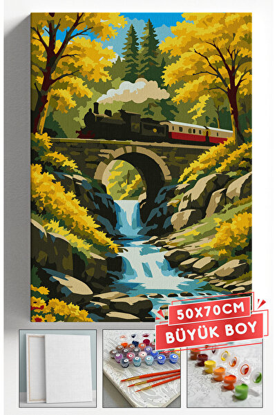 Akihabara Sayılarla Boyama Hobi Seti Çerçeveli Numaralı Tuval Fırça Boya Dahi...