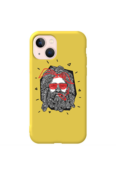 Other Apple iPhone 13 Cool glasses Yellow Colored Silicone TPU Θήκη