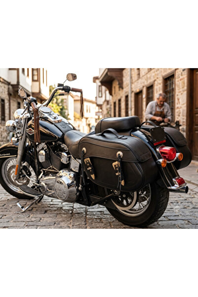 ebakbak Motosiklet Deri Yan Çanta Takım Cruiser Choper Büyük Model Motor Heybe Yan Takım