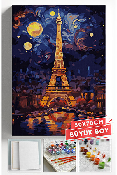 Akihabara Sayılarla Boyama Hobi Seti Çerçeveli Numaralı Tuval Fırça Boya Dahi...