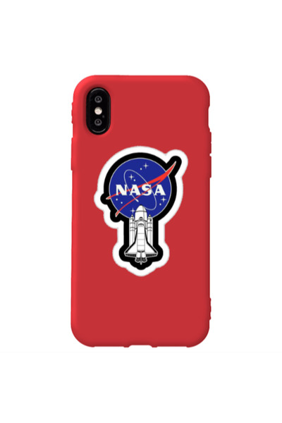 Other Apple iPhone Xs Nasa 2 Red Colored Silicone TPU Θήκη