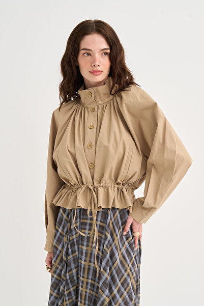 VESNA Gathered Detailed Poplin Jacket