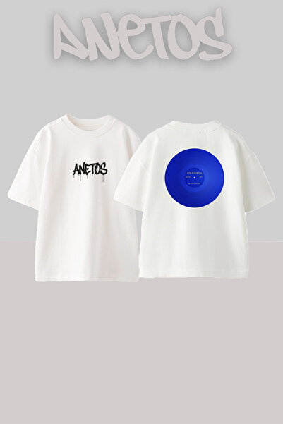 Anetos Kanye West Jesus Is King_1 Σχέδιο με στάμπα Unisex Oversize Λευκό T-shirt