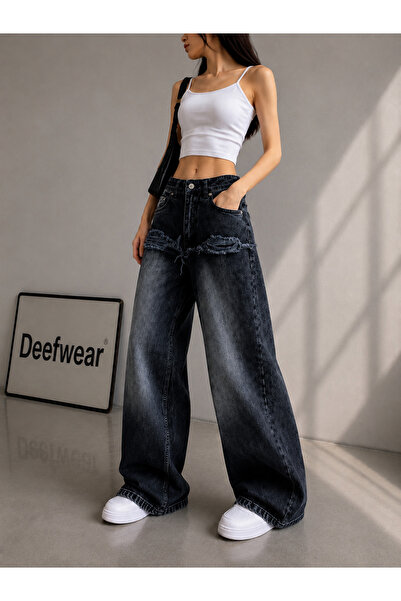 DEEFWEAR Y2K Stonewashed Baggy Jean Pants