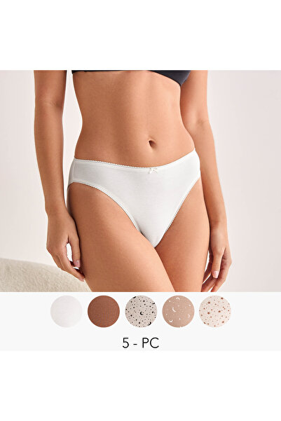 FAV Set of 5 - Intimates Bikini Briefs High Waist with Assorted Print