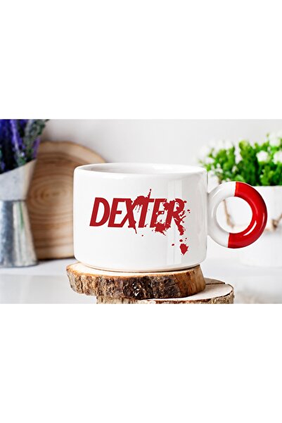 ART HEDİYE Dexter Text Printed on Both Sides, Red Handle, Luxury Nes Cafe Cup