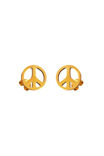 IMMACULATI Peace - cercei tip știft din oțel inoxidabil, placați cu aur de 18...