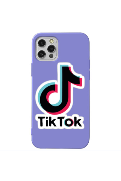 Other Apple iPhone 12 Pro Tik Tok Purple Colored Silicone TPU Θήκη