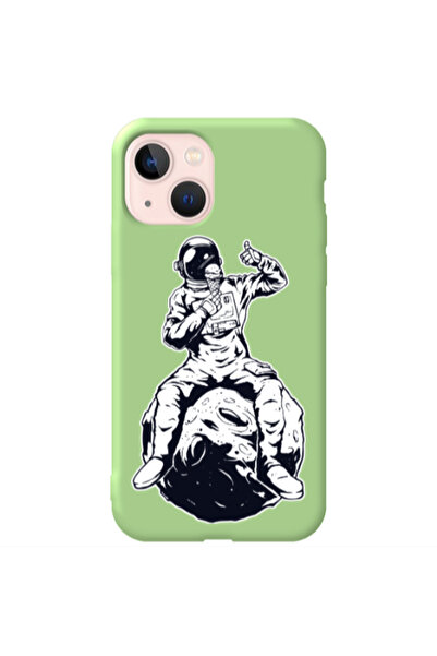 Other Apple iPhone 13 ice cream in space Light Green Colored Silicone TPU Θήκη