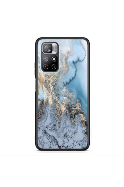 Other Xiaomi Poco M4 Pro 5G Marble Gold Design Black Glossy Θήκη