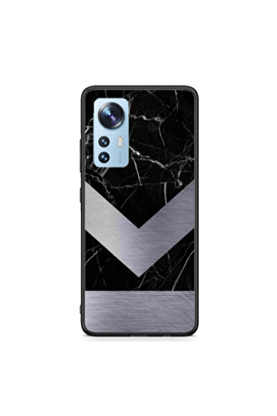 Other Xiaomi Mi 12 Marble Arrow Down Black Glossy Θήκη