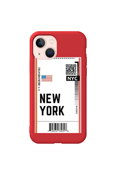Other Apple iPhone 13 New York NYC Red Colored Silicone TPU Θήκη