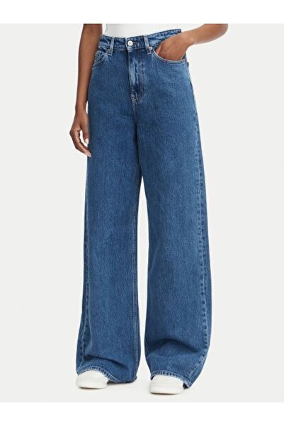 Tommy Hilfiger CLAIRE KOYU MAVİ KADIN WIDE LEG JEAN PANTOLON