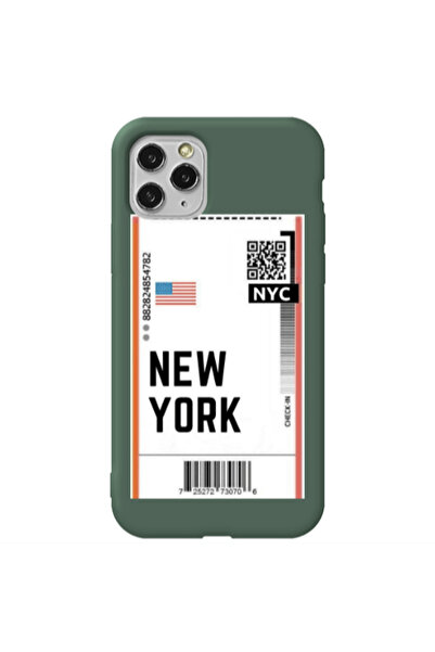 Other Apple iPhone 11 Pro Max New York NYC Dark Green Colored Silicone TPU Θήκη