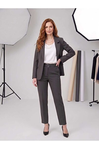 Kadın Modern Kesim Astarlı Blazer Takım Elbise Trend Ofis Şık