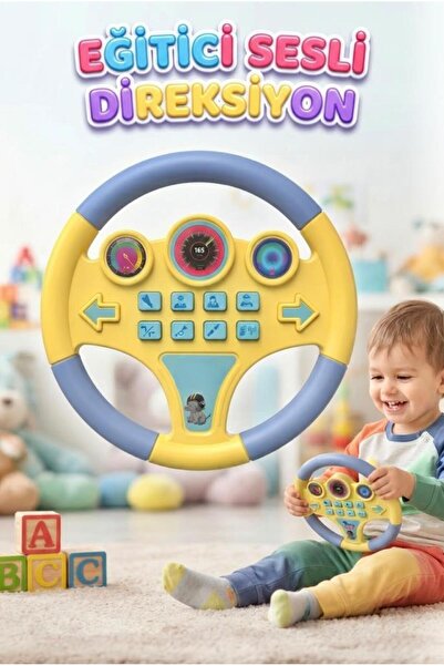 Tıfıl Toys Eğitici ve Müzikli Pilli Trafik Eğitim Direksiyonu - Sesli ve Işık...