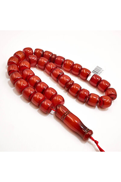 Generic Pakistani Faturan Rosary 33 Beads 10.5x12.5mm Deep Red Barrel Prayer ...