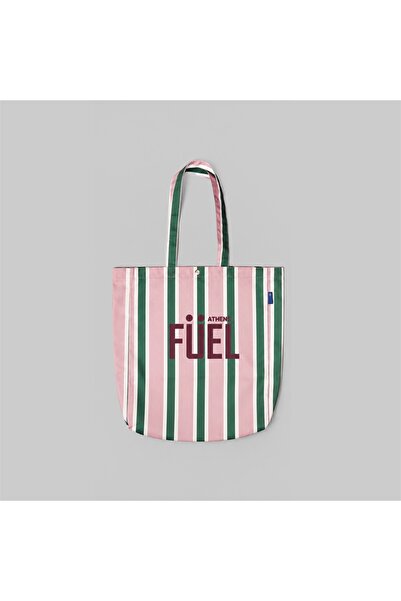 Fuel Τσάντα Tote «Ροζ / Πράσινες & Λευκές Ρίγες» Ενιαίο μέγεθος