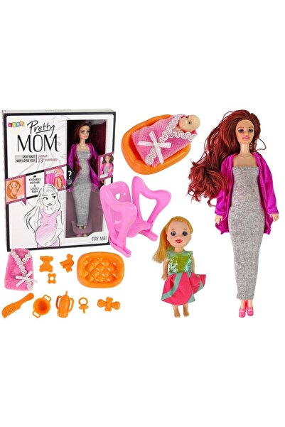 LeanToys Papusa insarcinata cu accesorii, Leantoys, Plastic, 3+, Multicolor