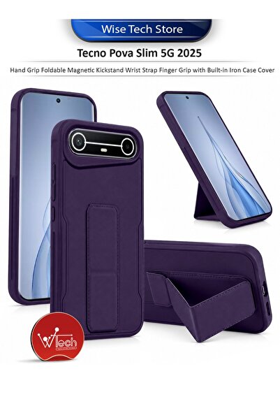 Wtech Tecno Pova Slim 5G 2025 Hand Grip Foldable Magnetic Kickstand Wrist Str...