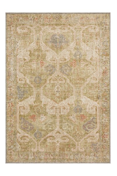 Eko Halı Elista Vintage Els206 Olive Vintage Tasarımlı Yumuşak Bukle Dokuma K...