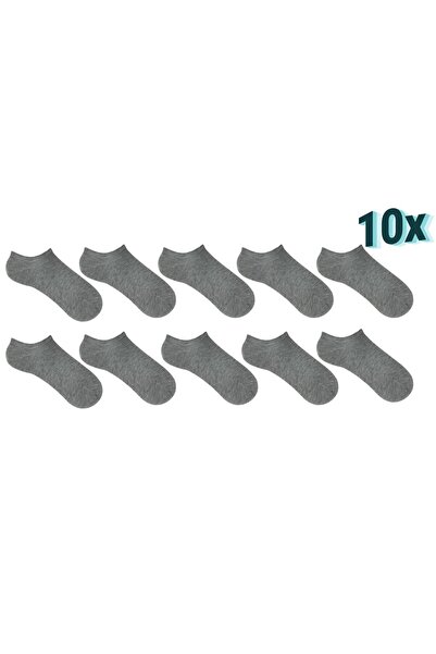 Socks++ 10'lu Gri Patik Çorap