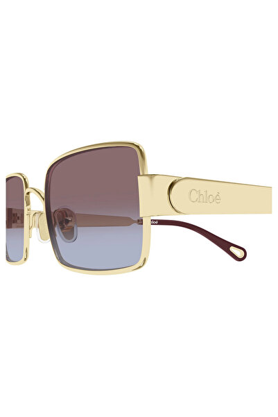 CHLOE CH0354S 004 Gold Burgundy Kadin Gunes Gozlugu