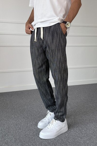 Alışveriş Sokağı 100% Cotton Woven Men's Trousers with Narrow Legs