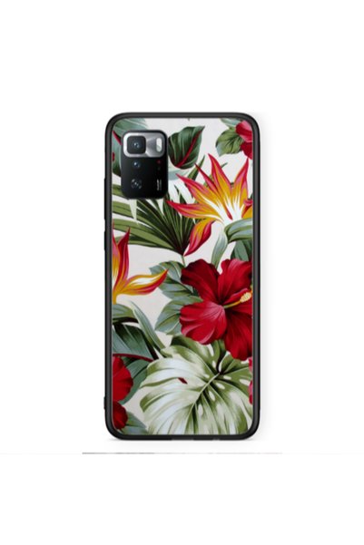 Other Xiaomi Poco X3 GT laves and flowers Black Glossy Θήκη