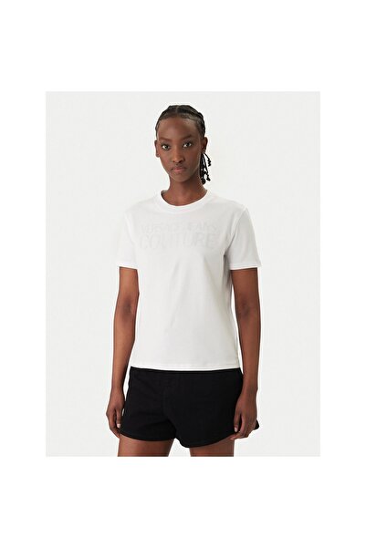 VERSACE JEANS Tricou de damă 80HAHT09 CJ03T Alb