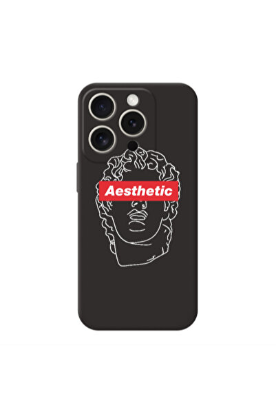 Other Apple iPhone 15 Pro Aesthetic Black Colored Silicone TPU Θήκη