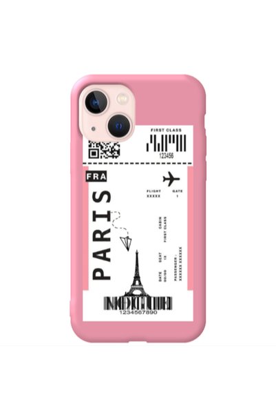 Other Apple iPhone 13 Paris FRA Pink Colored Silicone TPU Θήκη