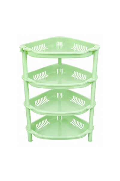 Lacoz 4 Tier Plastic Corner Storage Rack- Space Saving Multi-Purpose Organize...
