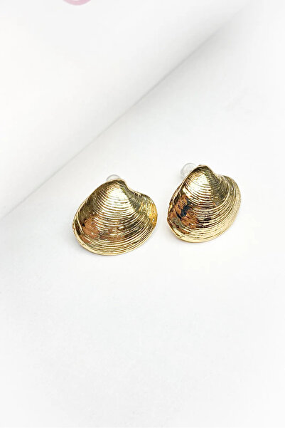 roshel Sea Shell Model Gold Color Earrings