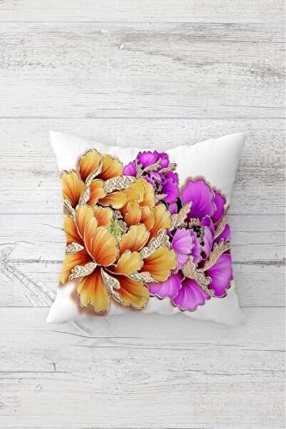 Yıldızan Katmerli Roses Patterned Hidden Zipper Throw Pillow Cover Sofa Pillo...