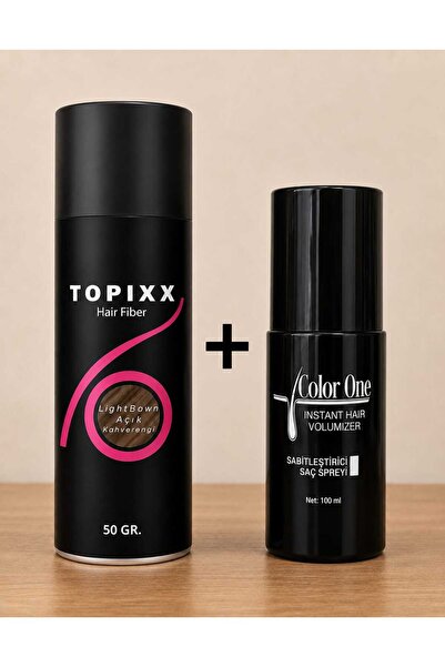 topixx hair fiber Topixx Açık Kahverengi 50 Gr. Saç Tozu Topik + Color One 10...