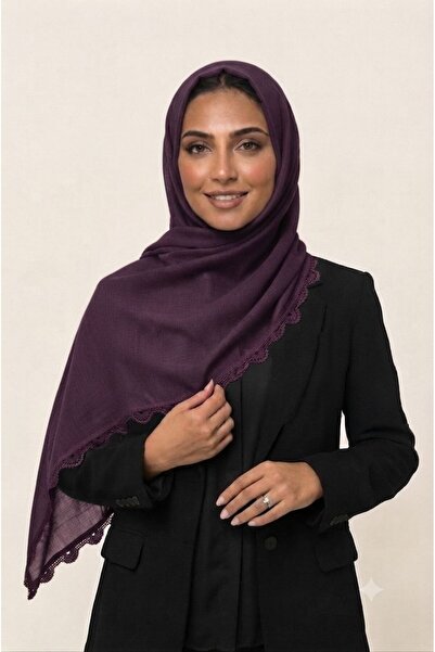 Veil Designer Turkish veil with crochet work and Japanese fabric on both ends...