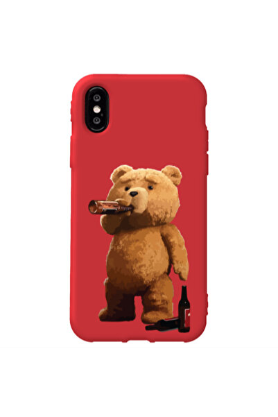 Other Apple iPhone Xs Beer Time Red Colored Silicone TPU Θήκη
