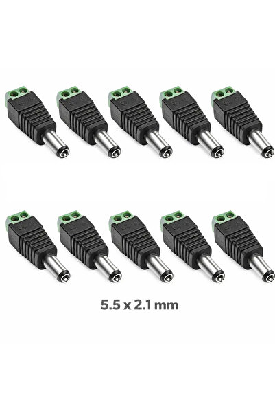 OEM Set 10 mufe alimentare DC 2.1x5.5mm tata prindere cu surub regleta WTY062...