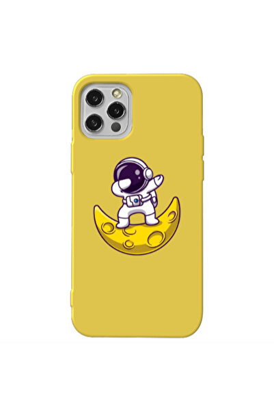 Other Apple iPhone 13 Pro Astronaut on the moon Yellow Colored Silicone TPU Θήκη