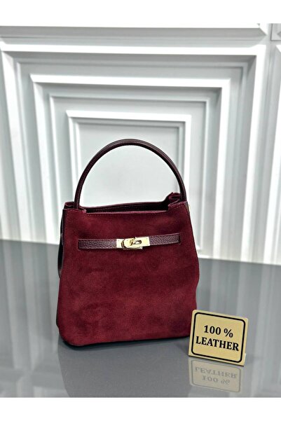 çkn sedat çakan çanta & fular & aksesuar Genuine Suede Leather Women's Hand S...
