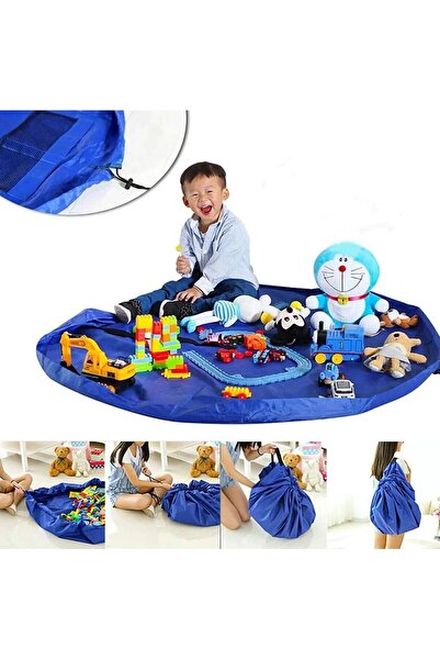 OEM Covoras de joaca & Sac pentru jucarii, 2in1, culoare Albastra, diametru 1...
