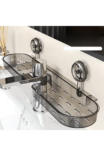 lumina shop Punch-Free Suction Faucet Storage Rack, Transparent U-Shaped Bath...