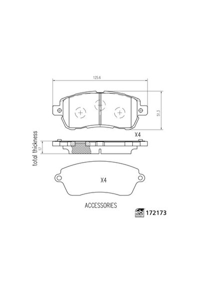 FEBI BILSTEIN Set Placute Frana Fata Ford Ka+ Iii 1.2/1.5d 06.16-12.20 FORD K...