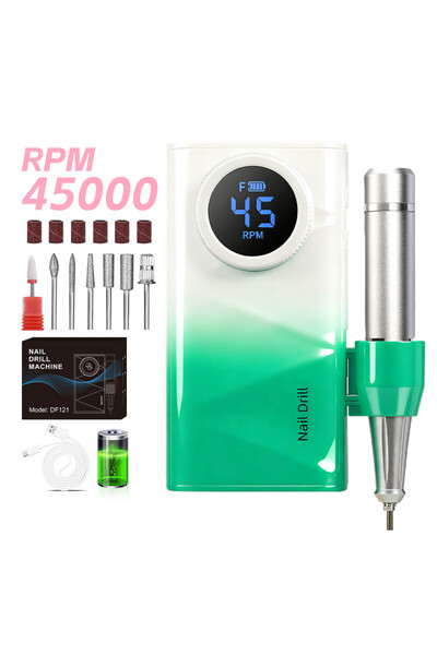 choice2 USB Type-C Gradient Green Cordless Quiet Nail Drill Rechargeable Salo...