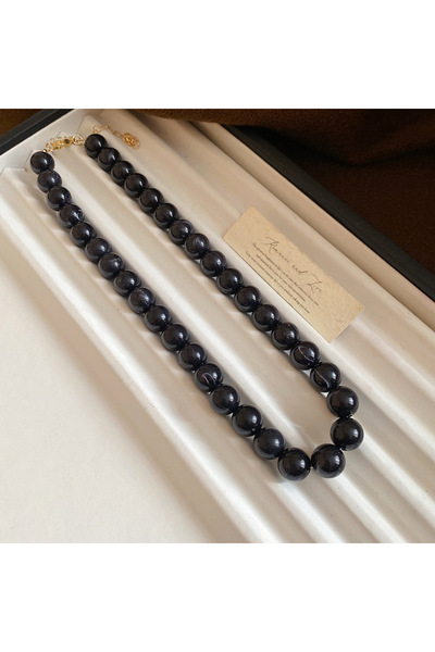 Choice5 black color Multi-color Smudging Round Beads Acrylic Choers Necklaces...