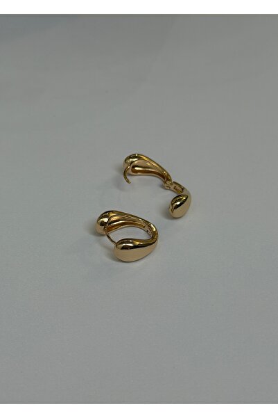 KİLİGİSTANBUL Basic Bombi̇k Gold Color Earrings 1.50 cm