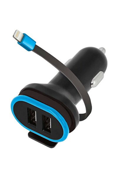 Forever Φορτιστής αυτοκινήτου CC-02 2x USB 3A μαύρο με καλώδιο Lightning 0,2 μ.