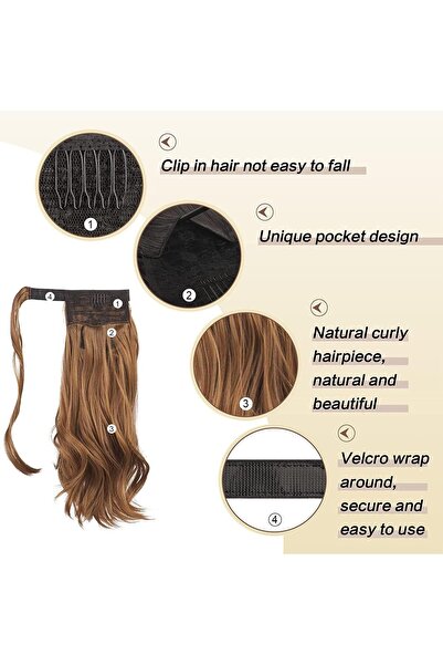 Estelle Long Straight Ponytail Extension Wrap Around Off Black Synthetic Hair Extensions One Piece Hairpiece Pony Tail Extension for Women